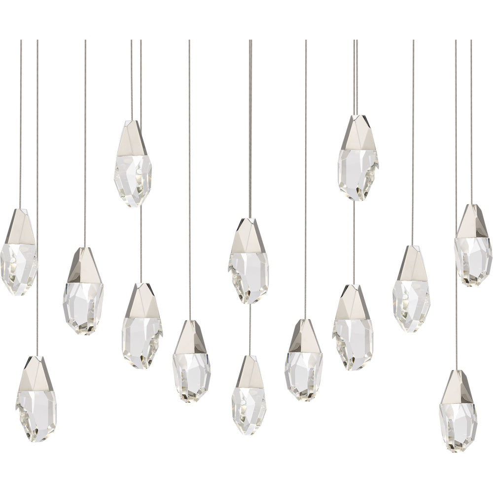 Martini 14 Light 120-277V Multi-Light Pendant (Linear Canopy) in Polished Nickel