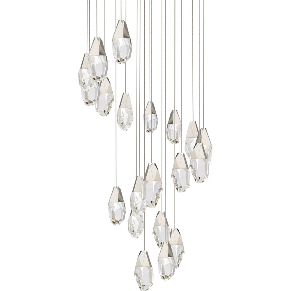 Martini 21 Light 120-277V Multi-Light Pendant (Round Canopy) in Polished Nickel