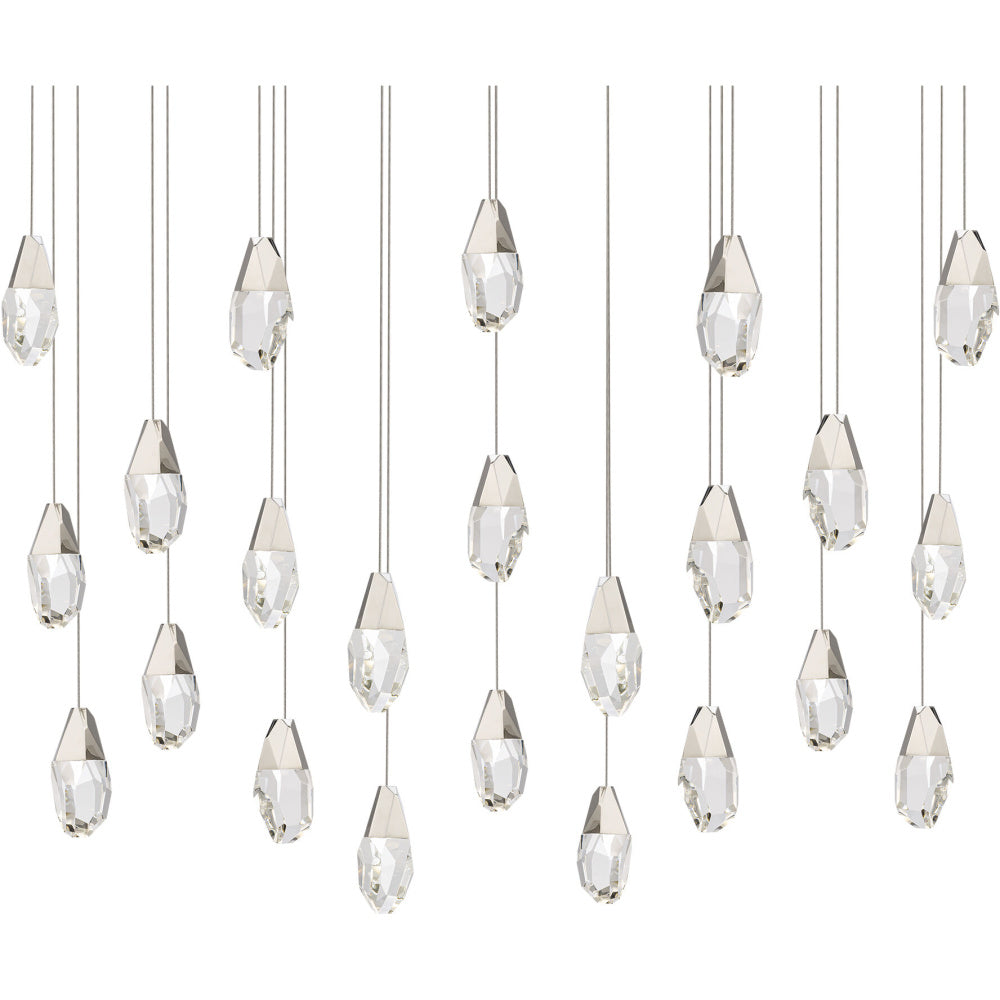 Martini 23 Light 120-277V Multi-Light Pendant (Linear Canopy) in Polished Nickel