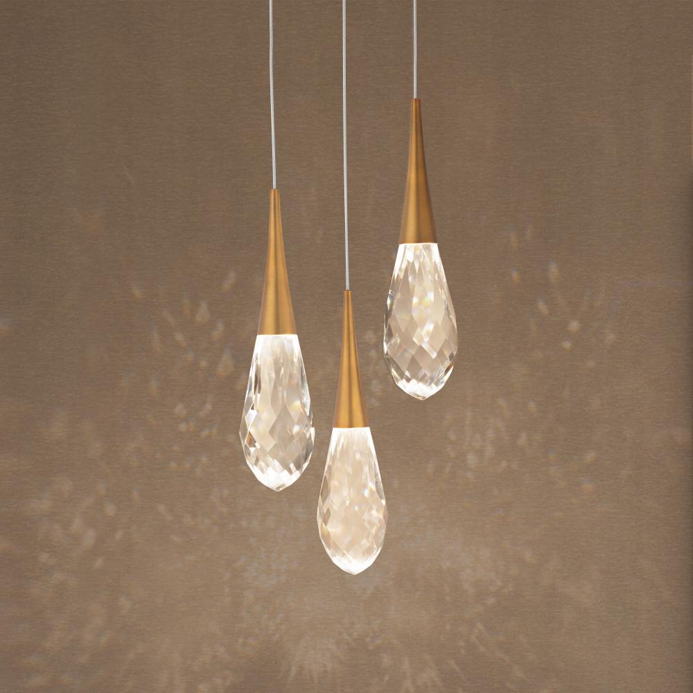 Hibiscus 3 Light LED 3000K/3500K/4000K 120V-277V Multi-Light Pendant in Black