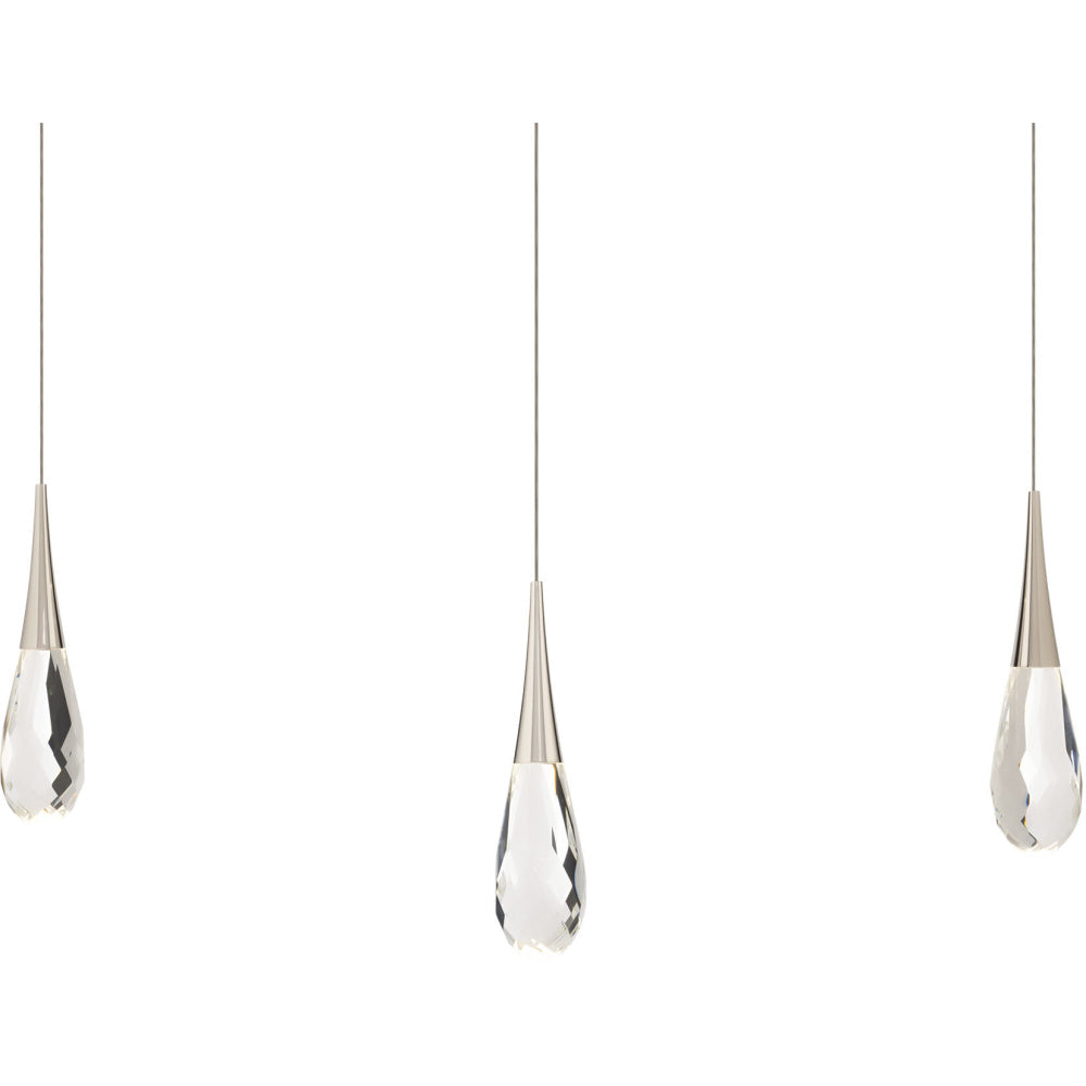 Hibiscus 3 Light 120-277V Multi-Light Pendant (Linear Canopy) in Polished Nickel