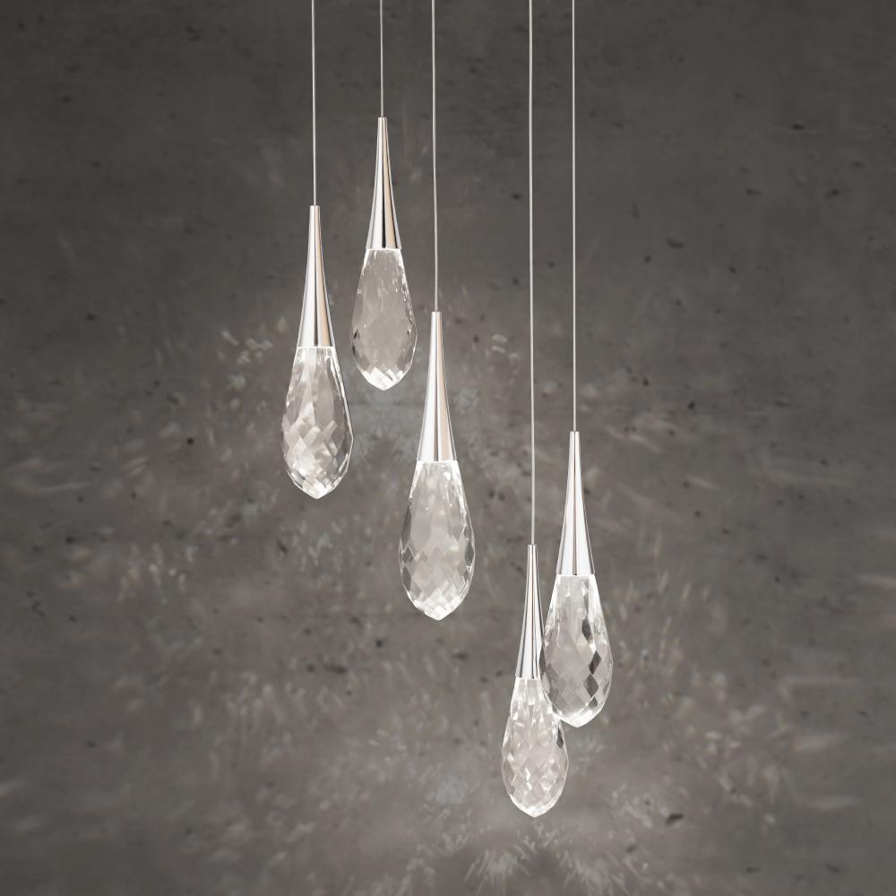 Hibiscus 5 Light LED 3000K/3500K/4000K 120V-277V Multi-Light Pendant in Black