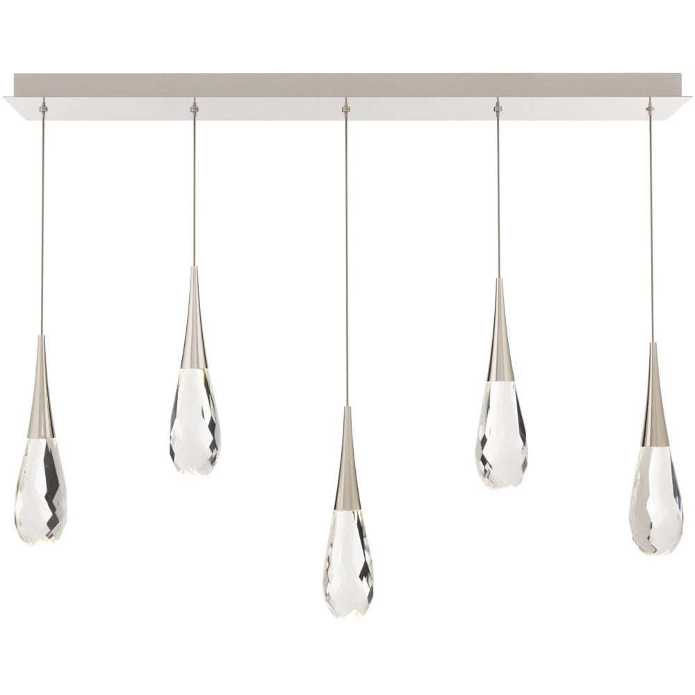 Hibiscus 5 Light 120-277V Multi-Light Pendant (Linear Canopy) in Polished Nickel