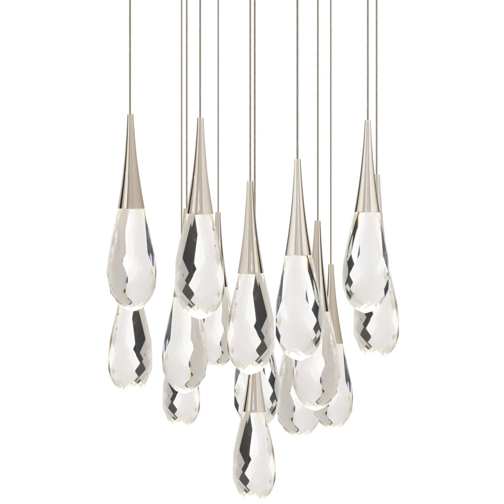 Hibiscus 15 Light 120-277V Multi-Light Pendant (Round Canopy) in Polished Nickel