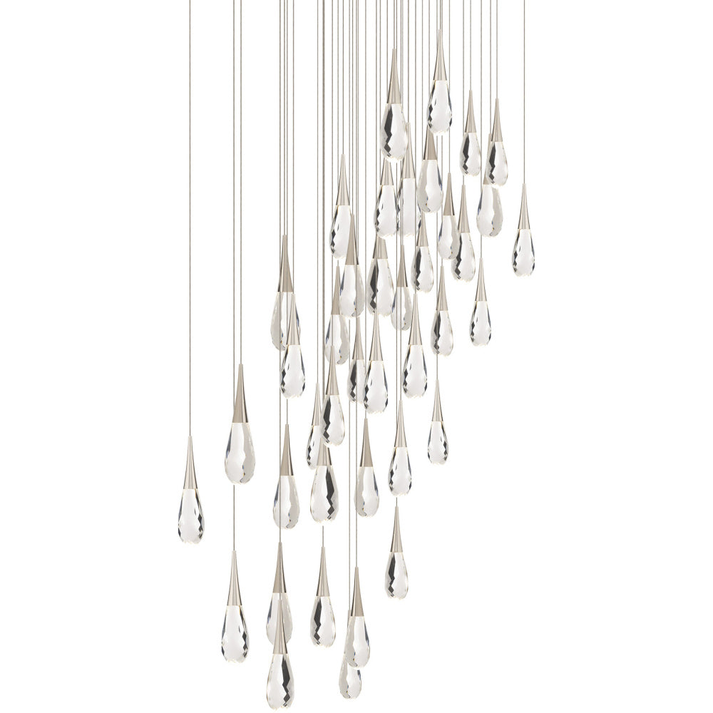 Hibiscus 41 Light 120-277V Multi-Light Pendant (Square Canopy) in Polished Nickel