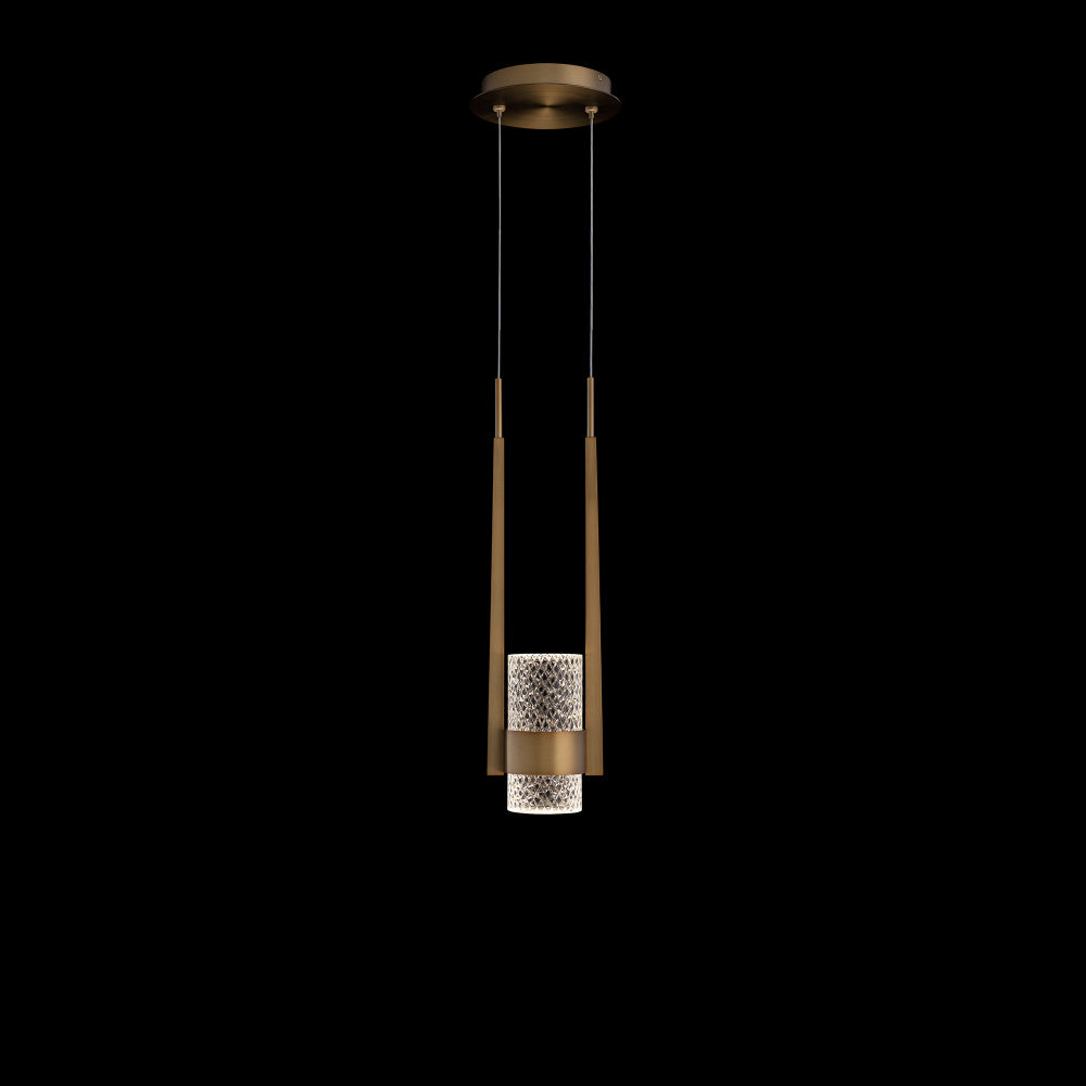 Cadenza 18IN LED 3000K/3500K/4000K/5000K Pendant in Aged Brass with Radiance Crystal Dust