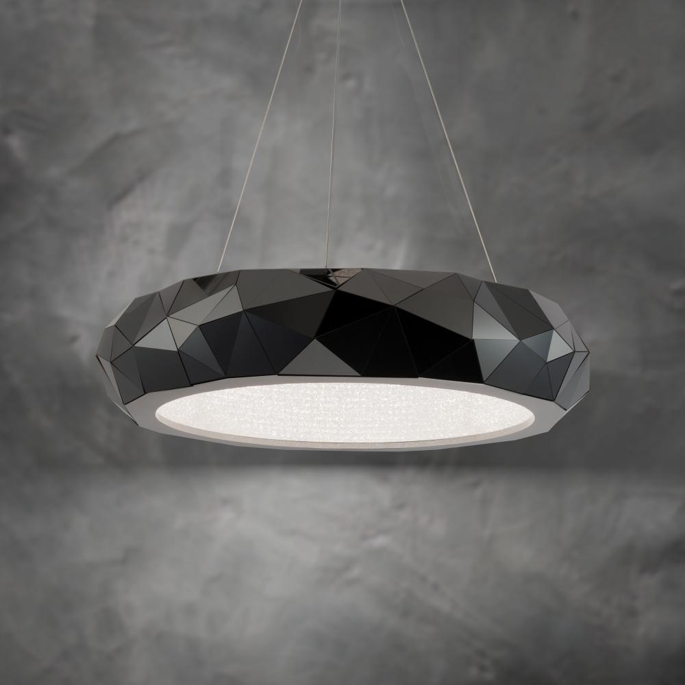 Mosaic 30in LED 3000K/3500K/4000K 120V-277V Pendant in Black Polished Stainless Steel