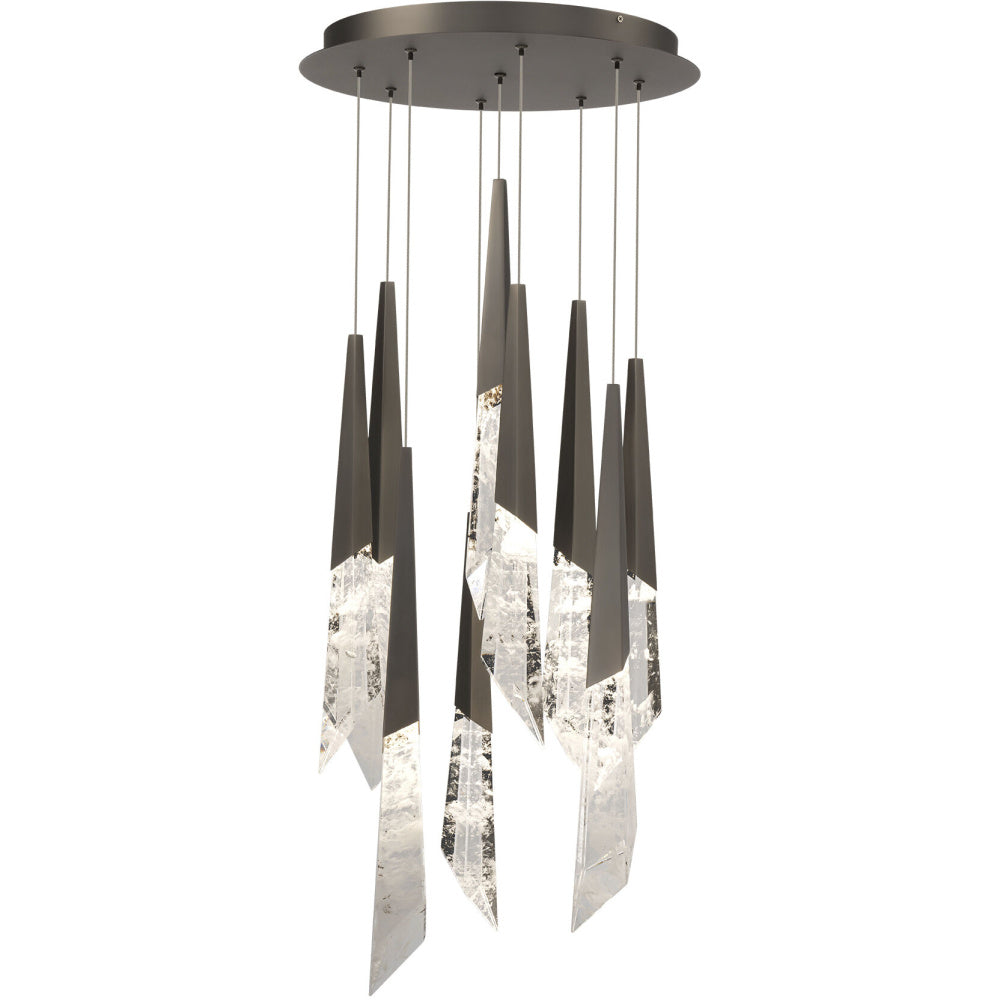 Solitude 9 Light 120-277V Multi-Light Pendant (Round Canopy) in Antique Nickel