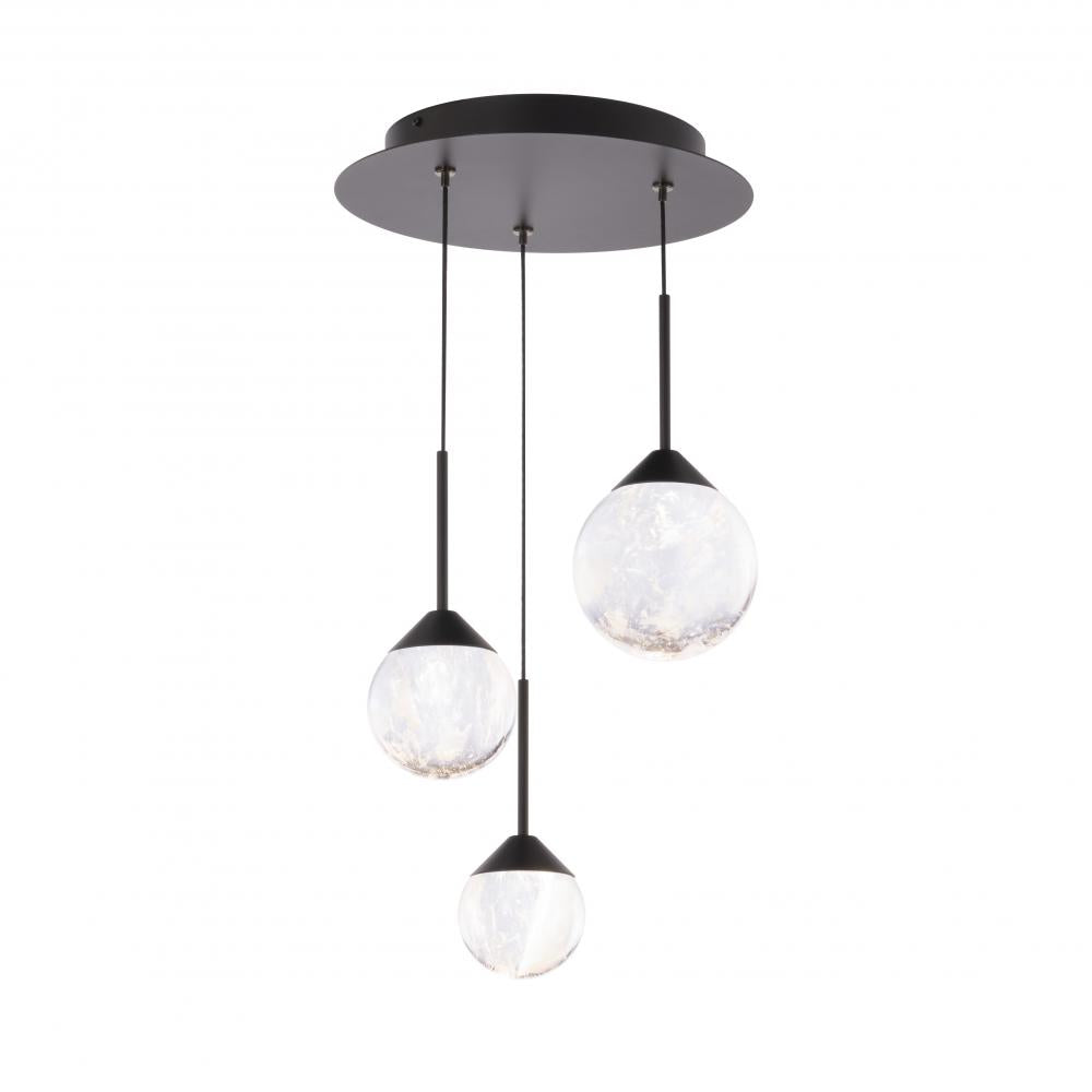 Quest 3 Light LED 3000K/3500K/4000K 120V-277V Multi-Light Pendant in Black