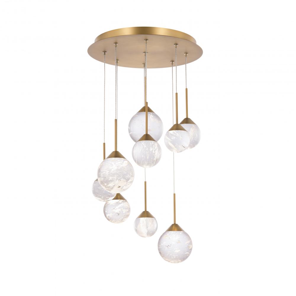 Quest 9 Light LED 3000K/3500K/4000K 120V-277V Multi-Light Pendant in Black