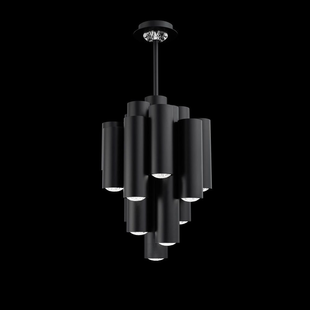 Tamara 21IN LED 3000K/3500K/4000K/5000K Pendant in Black with Radiance Crystal Dust