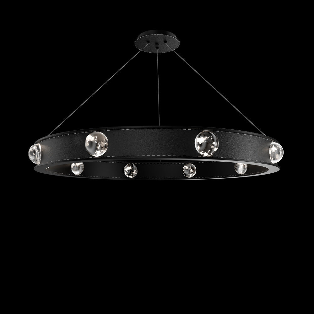 Kollard 36IN LED 3000K/3500K/4000K/5000K Pendant in Black with Optic Haze Quartz