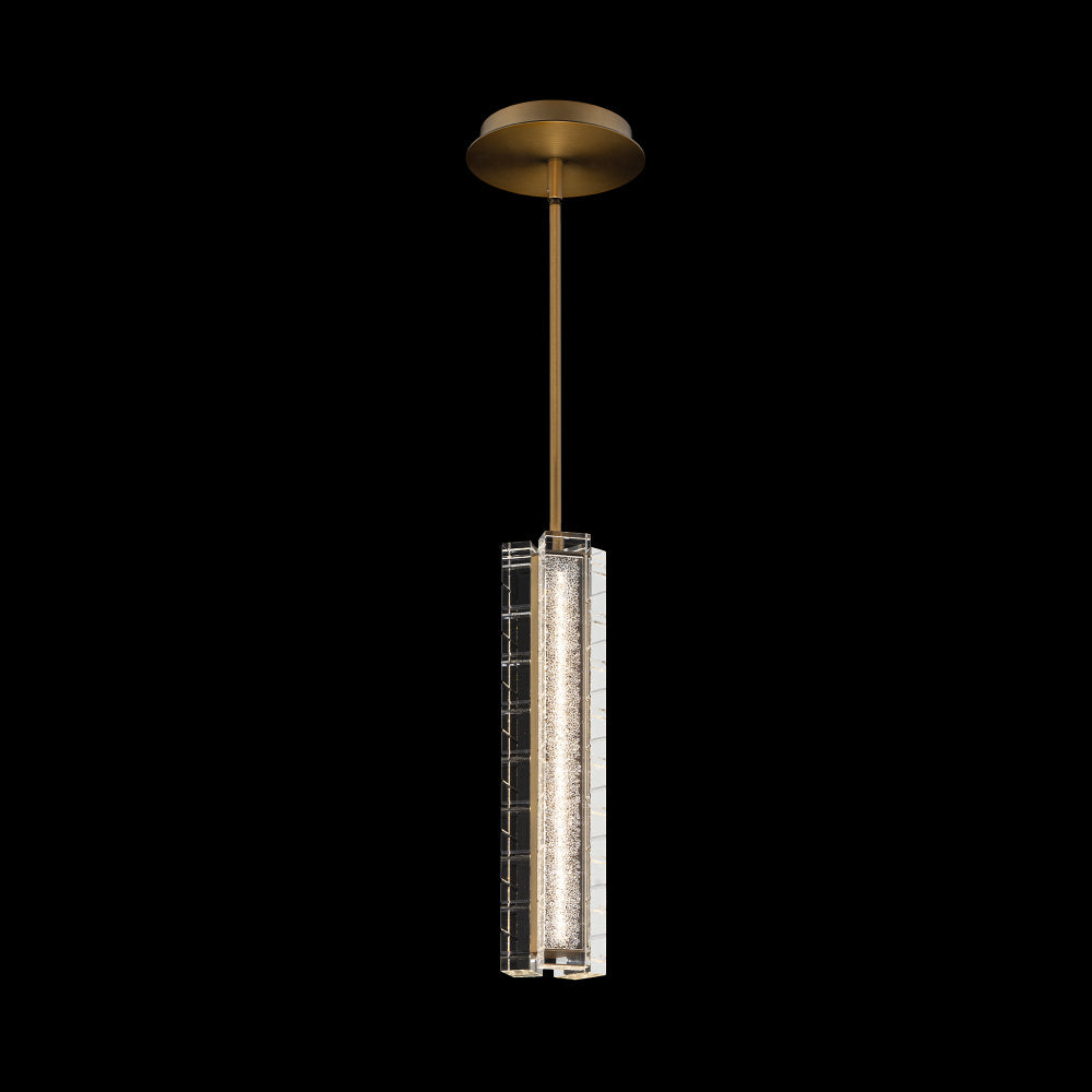 Abode 14IN LED 3000K/3500K/4000K/5000K Pendant in Aged Brass with Radiance Crystal Dust
