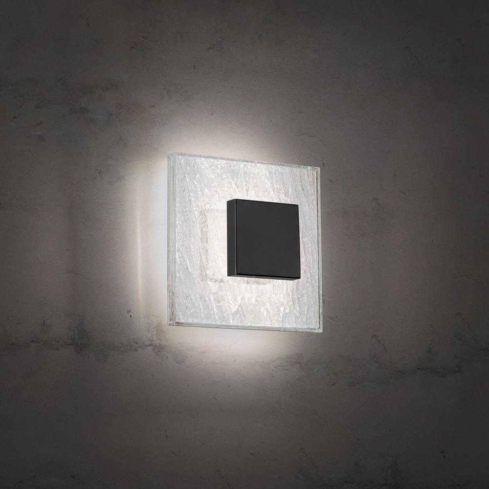 Fragment 8in LED 3000K/3500K/4000K 120V-277V Wall Sconce in Brushed Nickel with Clear Optic Crystal