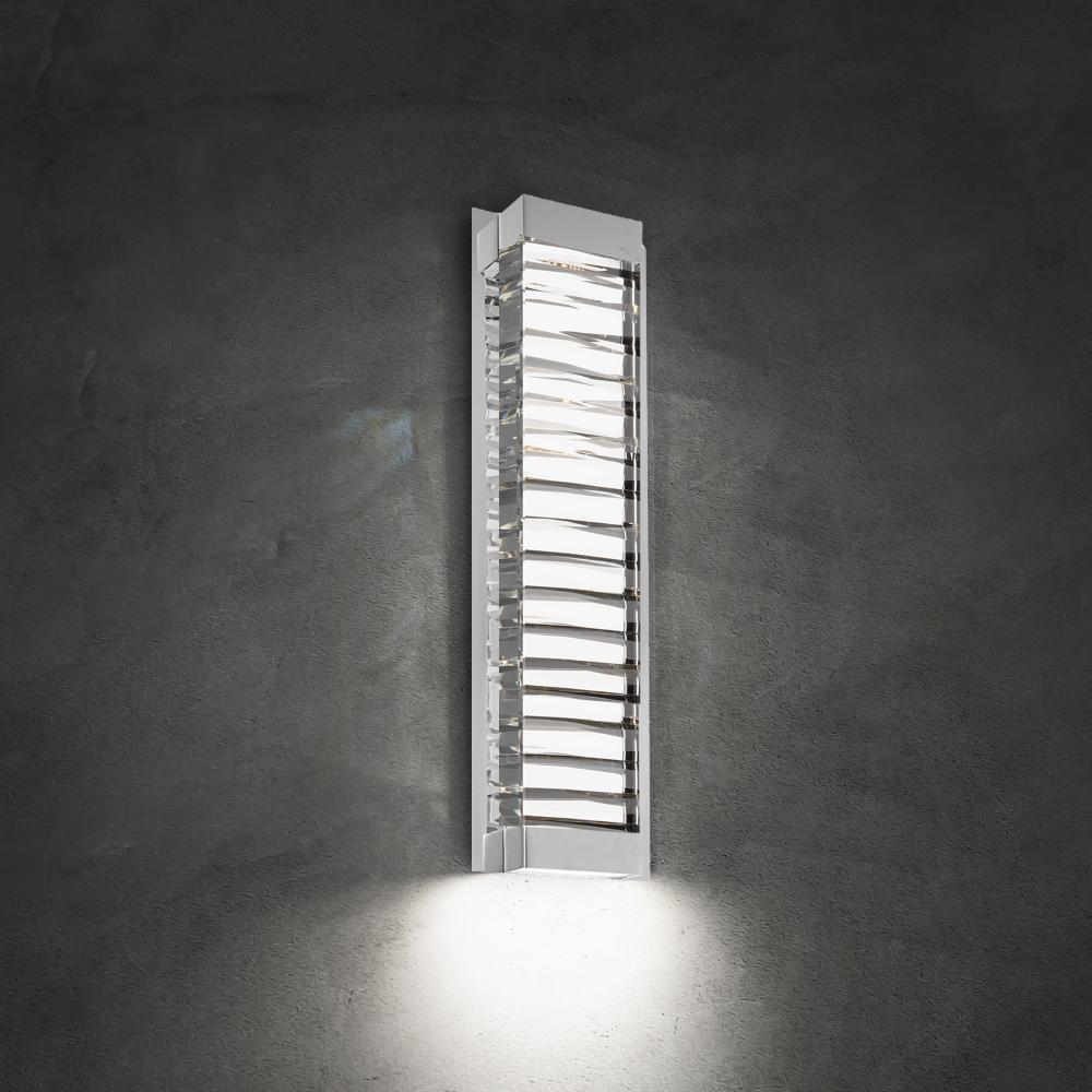 Echelon 24in LED 3000K/3500K/4000K 120V-277V Wall Sconce in Polished Nickel with Clear Optic Crystal