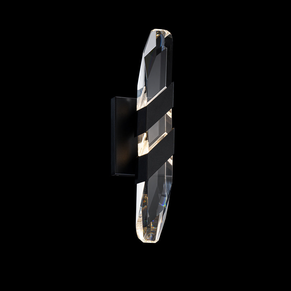 Traverse 16IN LED 3000K/3500K/4000K/5000K Bath Vanity & Wall Light in Black with Optic Crystal
