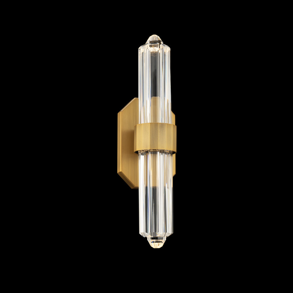 Silo 16IN LED 3000K/3500K/4000K/5000K Wall Sconce in Aged Brass with Optic Crystal