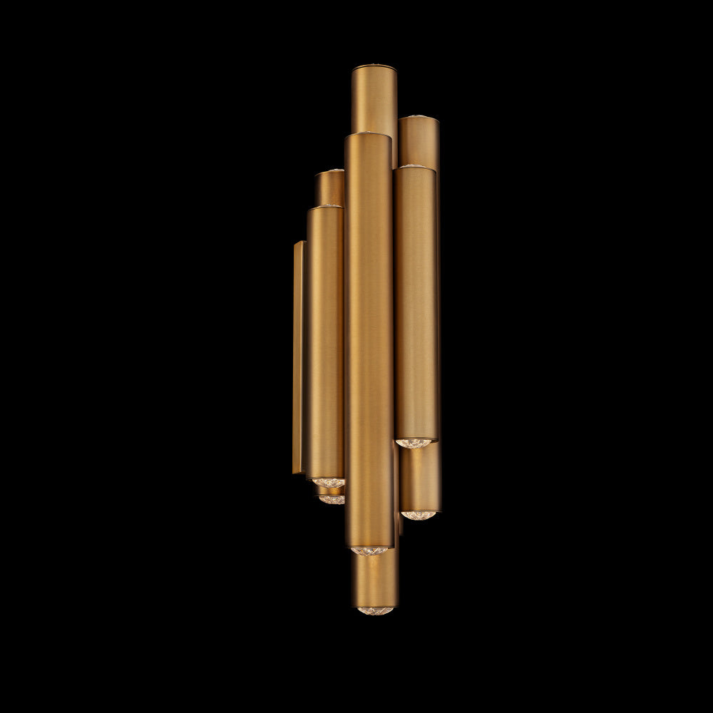 Tamara 22IN LED 3000K/3500K/4000K/5000K Wall Sconce in Aged Brass with Radiance Crystal Dust