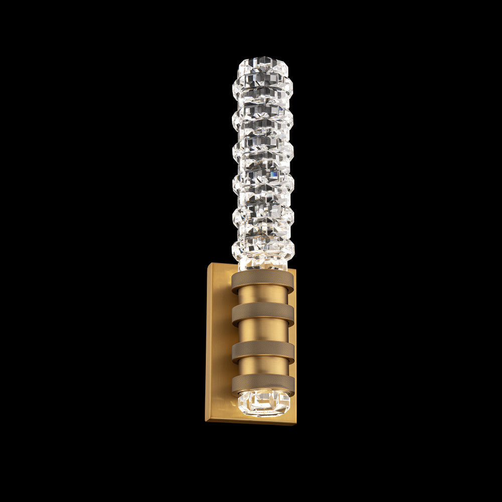 Kemberly 18IN LED 3000K/3500K/4000K/5000K Wall Sconce in Aged Brass with Optic Crystal