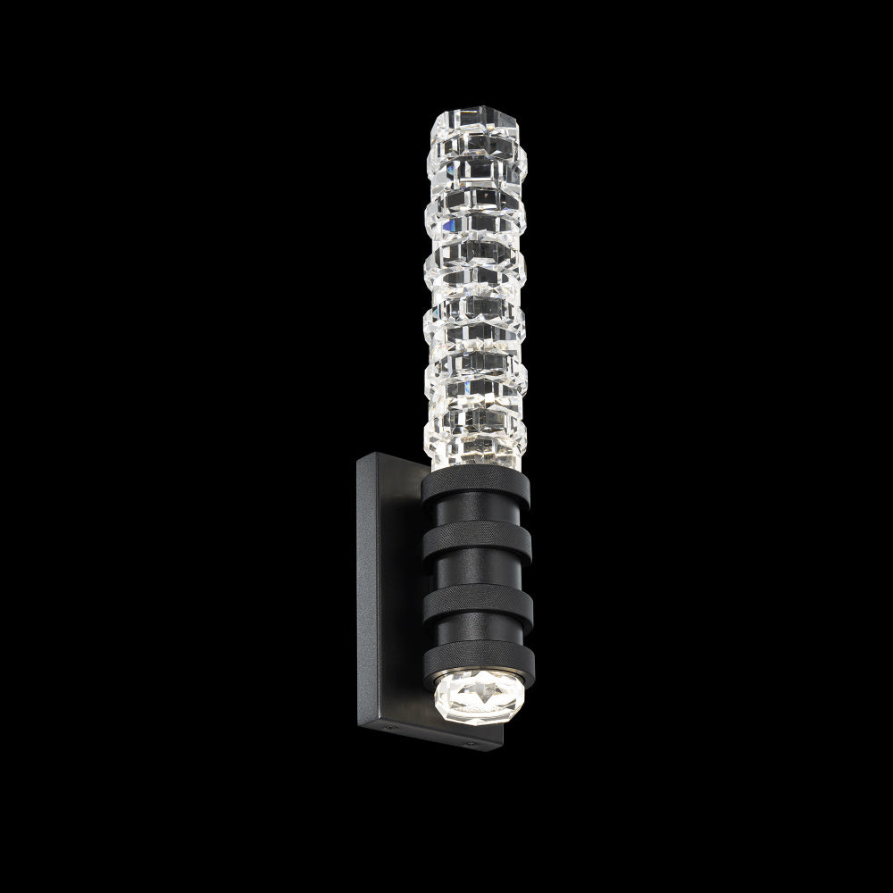 Kemberly 18IN LED 3000K/3500K/4000K/5000K Wall Sconce in Black with Optic Crystal