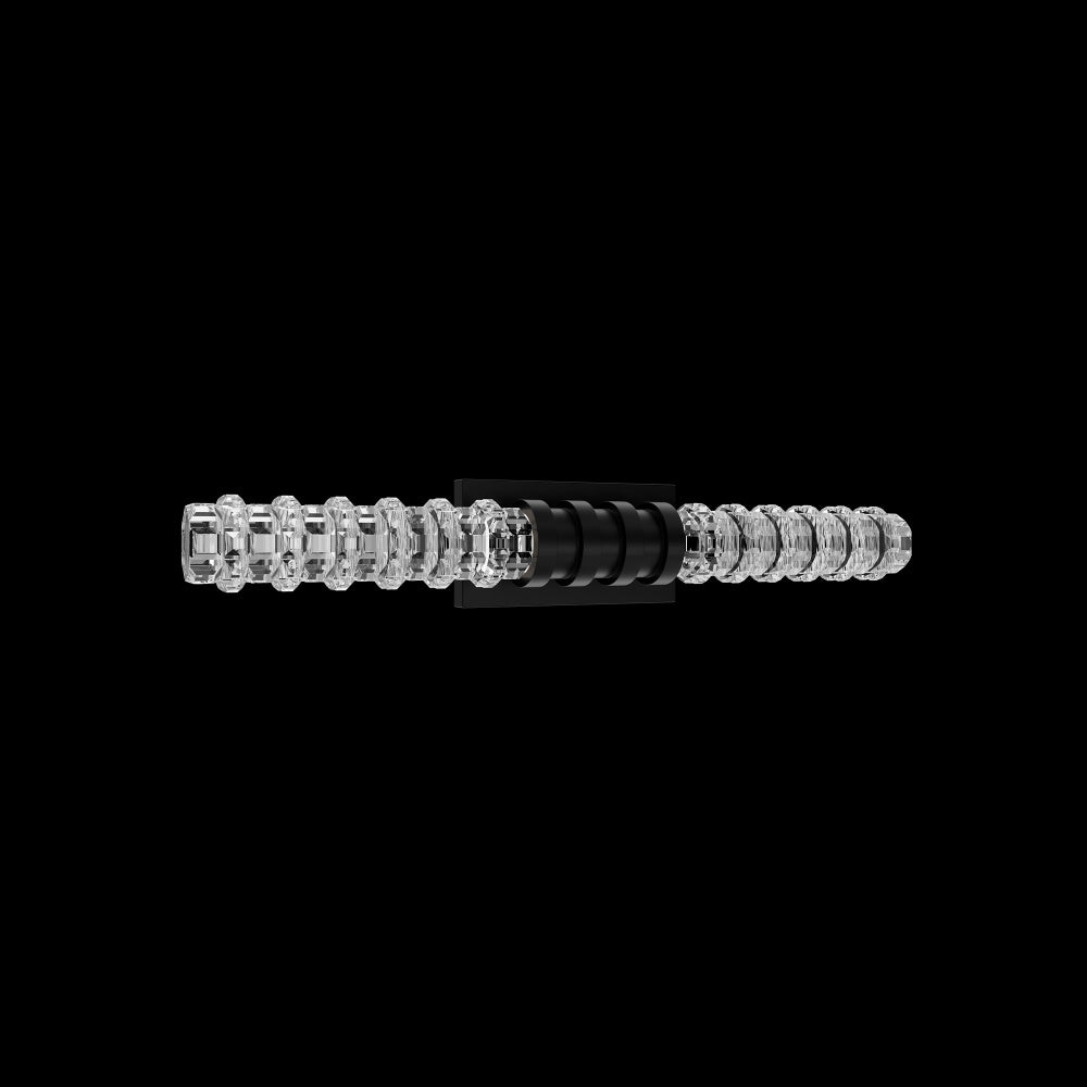 Kemberly 28IN LED 3000K/3500K/4000K/5000K Bath Vanity & Wall Light in Black with Optic Crystal