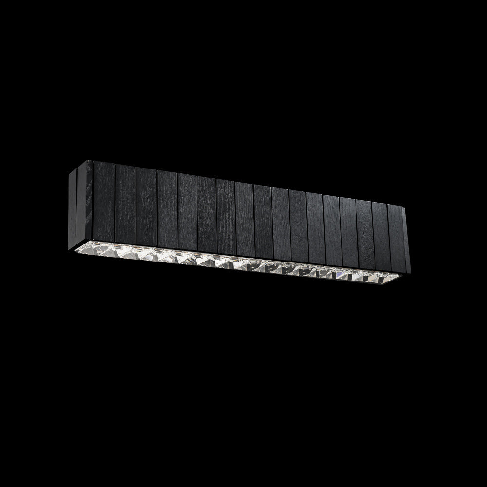 Andean 24IN LED 3000K/3500K/4000K/5000K Bath Vanity & Wall Light in Charcoal Oak with Optic Crystal