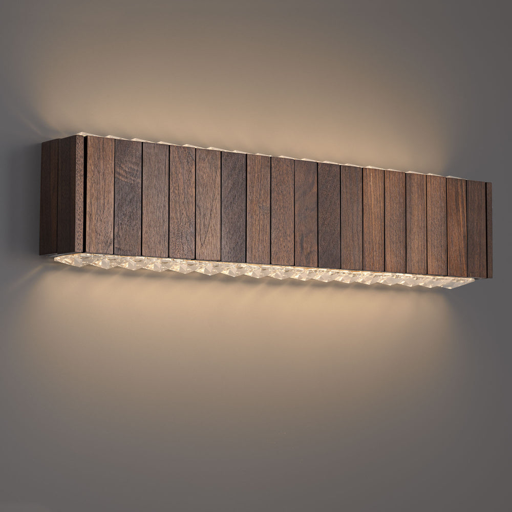 Andean 24IN LED 3000K/3500K/4000K/5000K Bath Vanity & Wall Light in Smokey Walnut with Optic Crystal