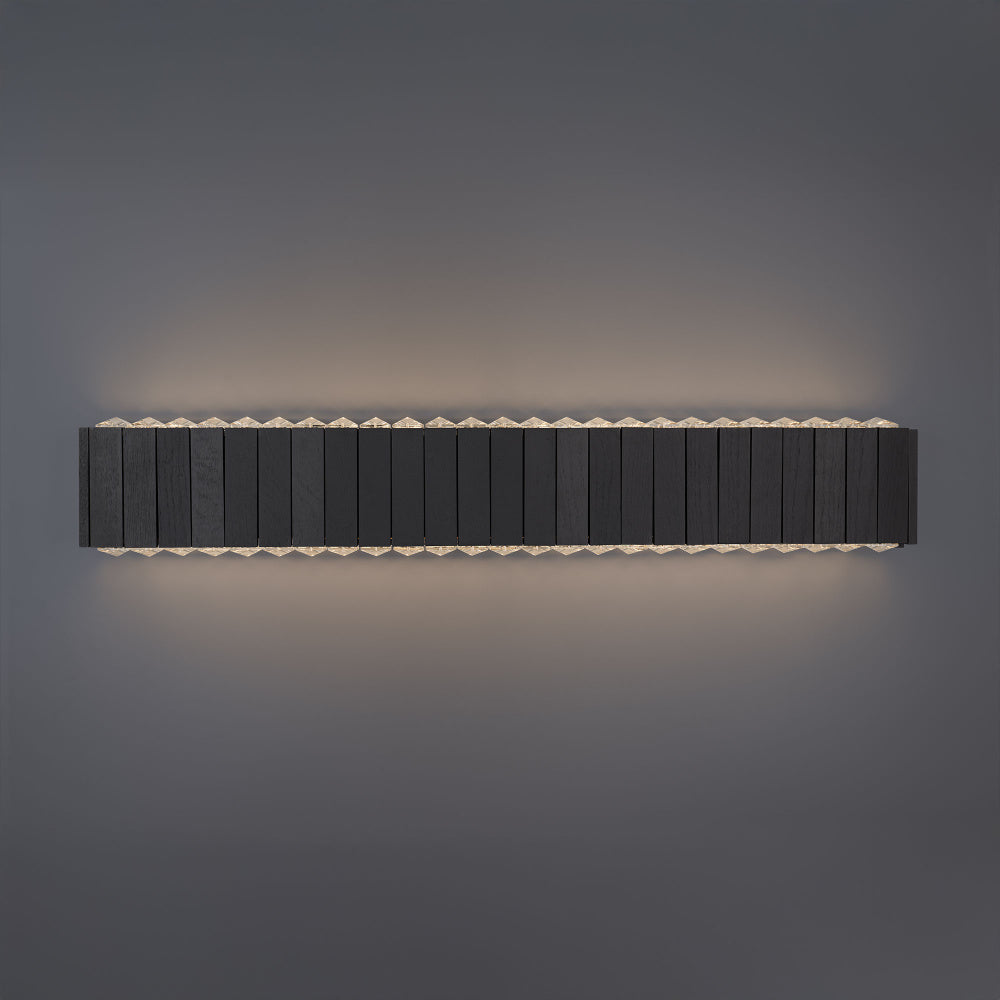 Andean 36IN LED 3000K/3500K/4000K/5000K Bath Vanity & Wall Light in Charcoal Oak with Optic Crystal