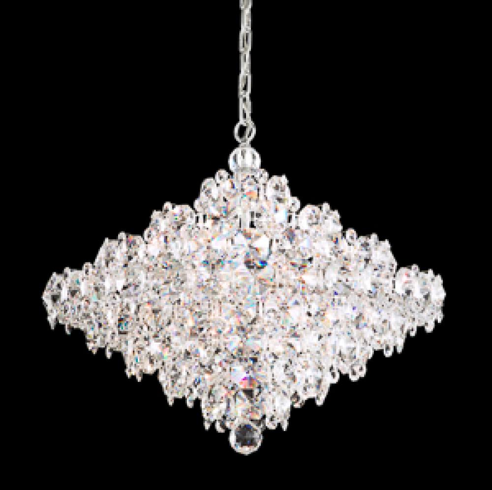 Baronet 12 Light 110V Pendant in Stainless Steel with Clear Crystals From Swarovski®