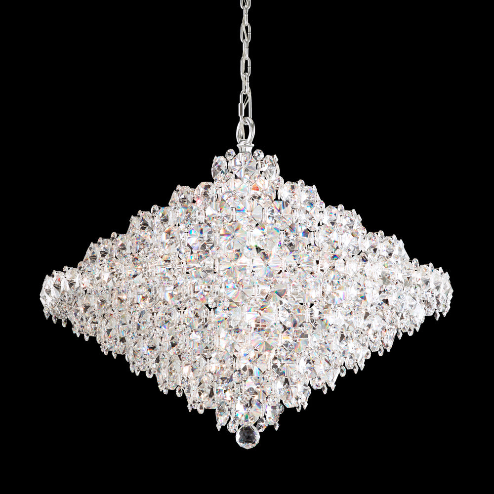 Baronet 28 Light 120V Pendant in Polished Stainless Steel with Clear Radiance Crystal