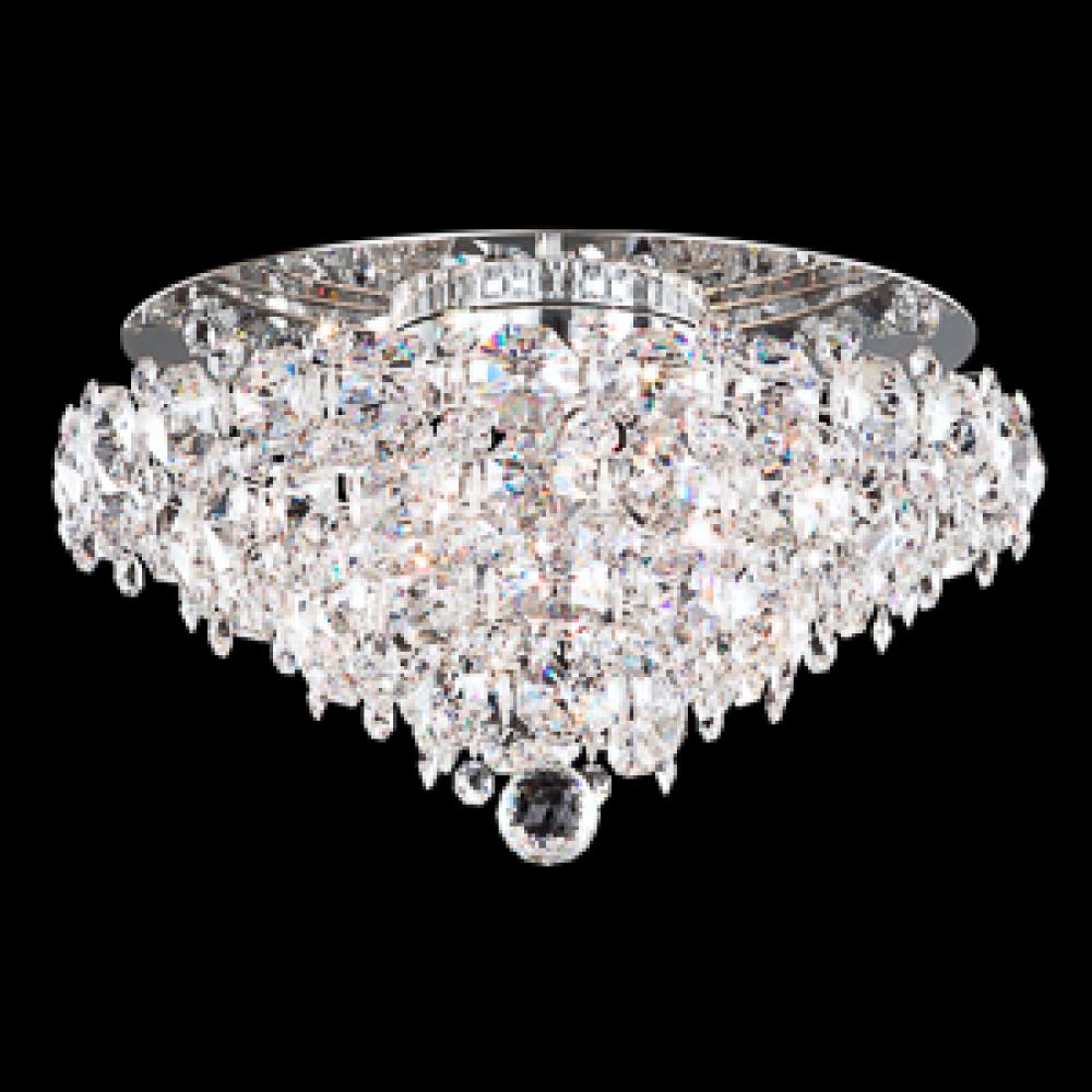 Baronet 4 Light 110V Close to Ceiling in Stainless Steel with Clear Crystals From Swarovski®