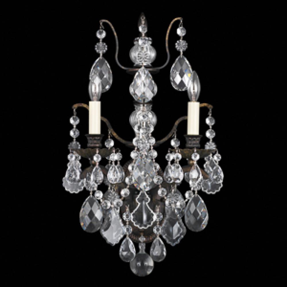 Bordeaux 2 Light 110V Wall Sconce in Heirloom Bronze with Clear Legacy Crystal