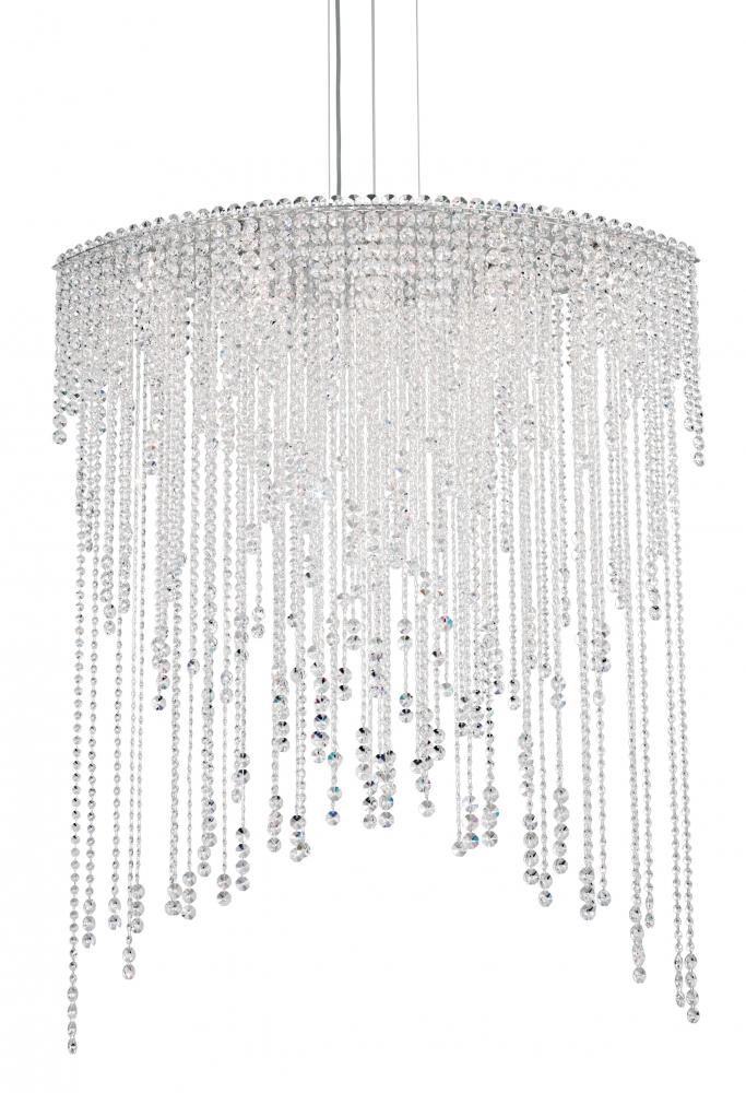 Chantant 8 Light 120V Pendant in Polished Stainless Steel with Clear Radiance Crystal
