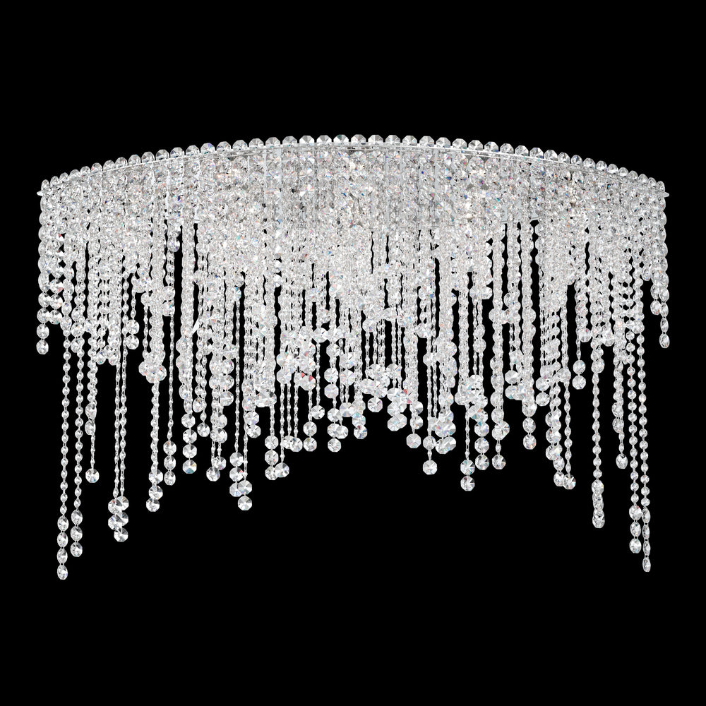 Chantant 8 Light 120V Flush Mount in Polished Stainless Steel with Clear Radiance Crystal