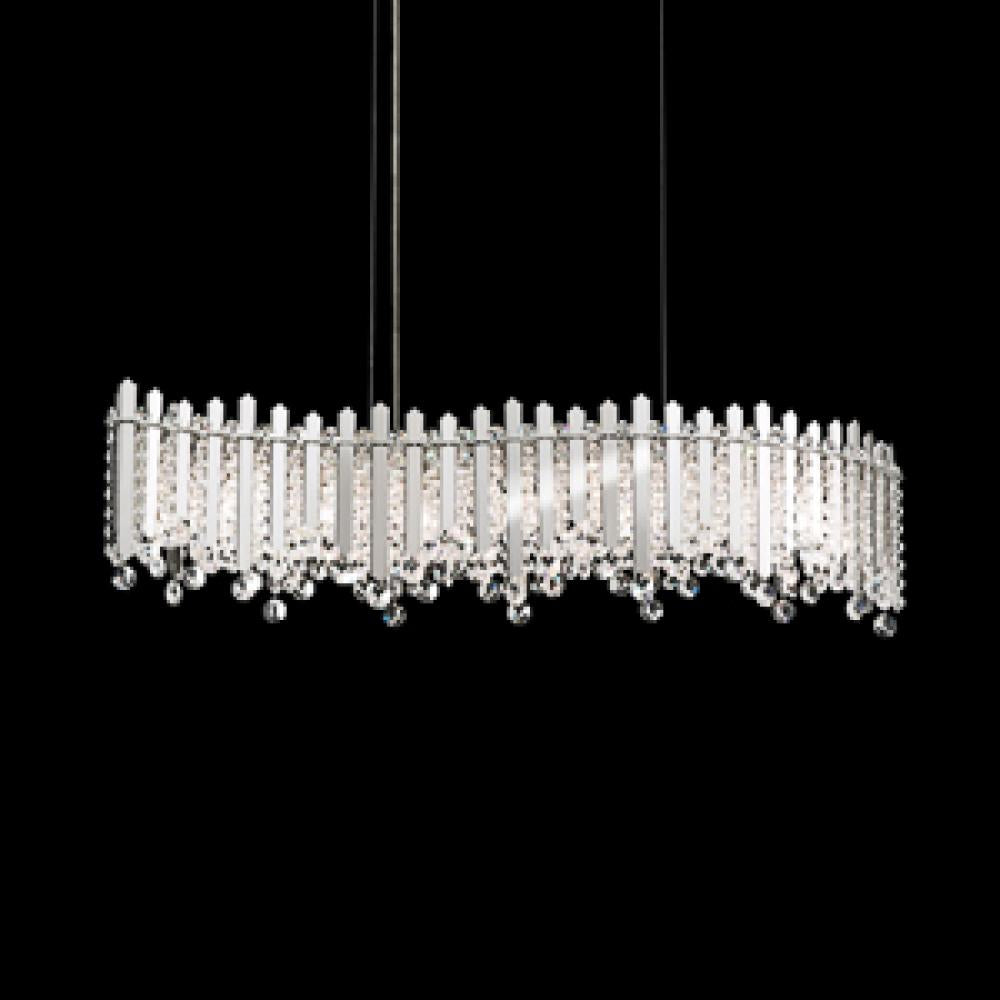 Chatter 7 Light 110V Pendant in Gold Mirror with Clear Heritage Crystal