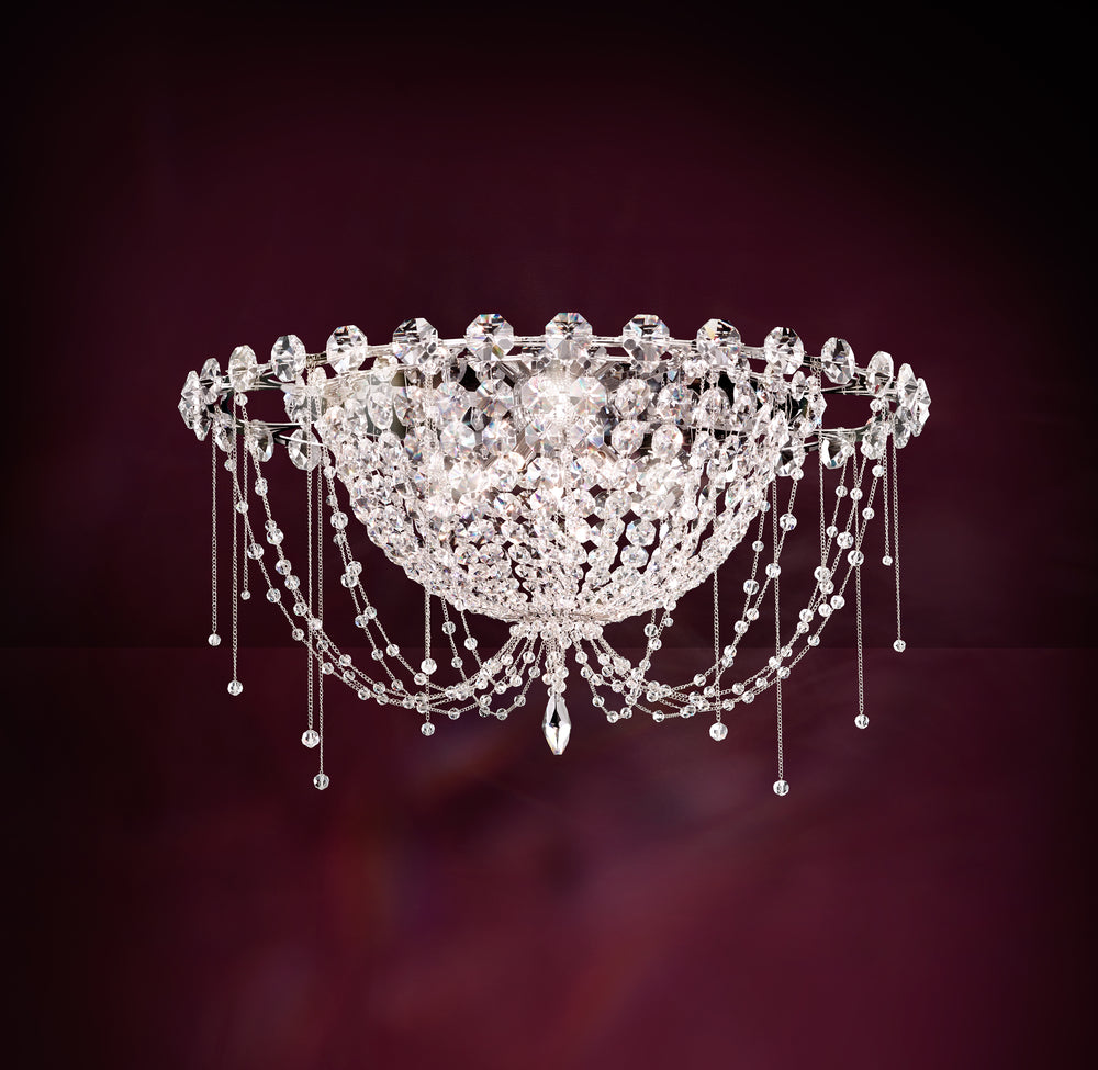 Chrysalita 5 Light 120V Flush Mount in Polished Stainless Steel with Clear Radiance Crystal