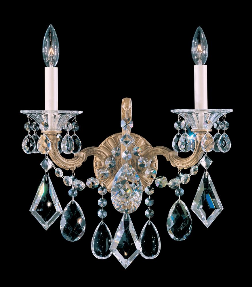 La Scala 2 Light 120V Wall Sconce in Heirloom Bronze with Clear Radiance Crystal