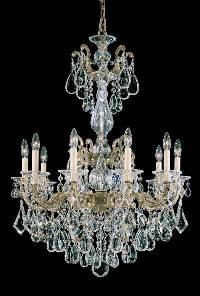 La Scala 10 Light 120V Chandelier in French Gold with Clear Radiance Crystal