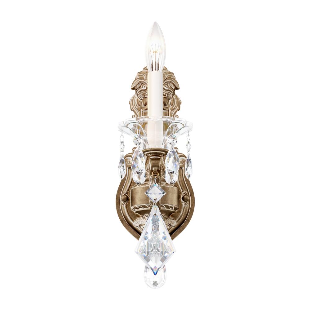 La Scala 1 Light 120V Wall Sconce in Etruscan Gold with Clear Radiance Crystal