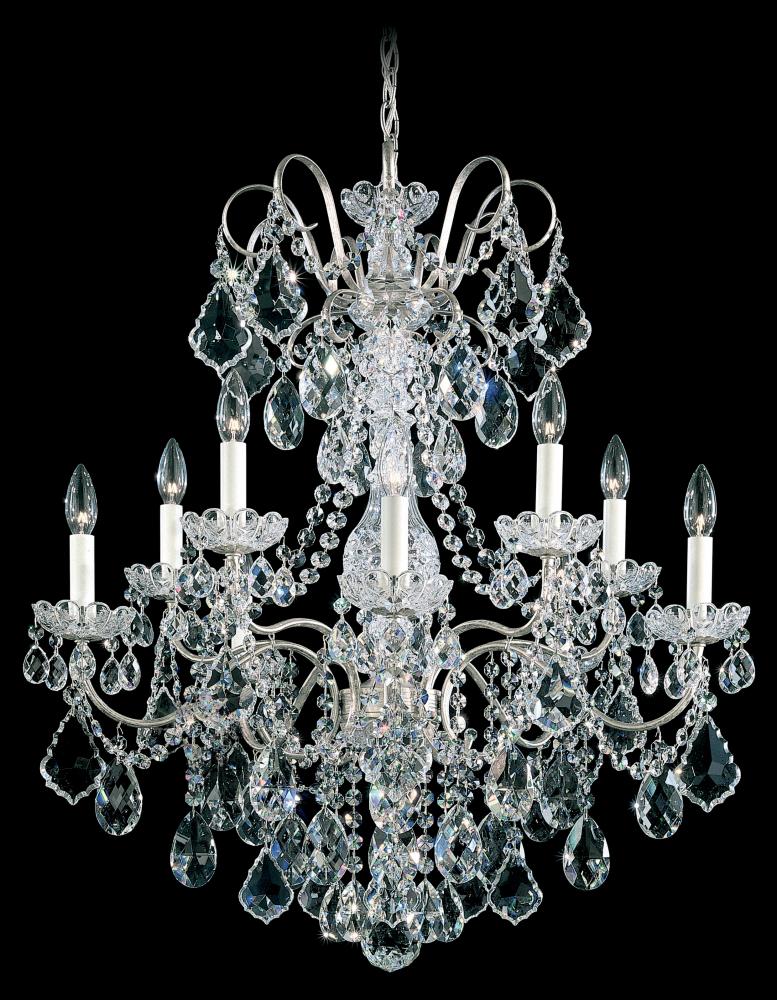 New Orleans 10 Light 120V Chandelier in Black Pearl with Clear Heritage Handcut Crystal