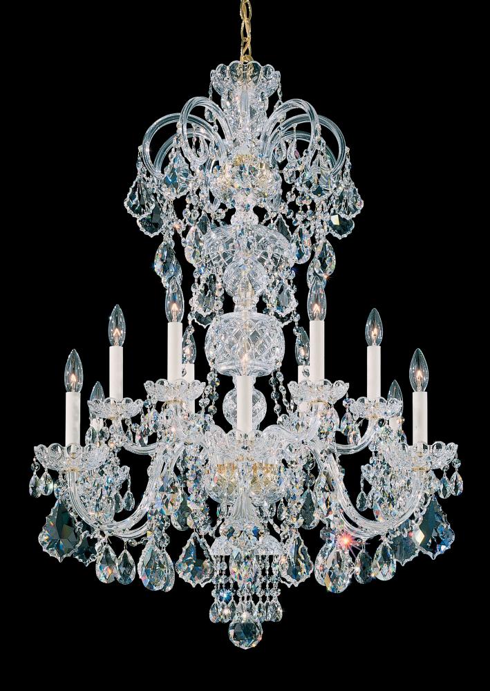 Olde World 12 Light 120V Chandelier in Aurelia with Clear Radiance Crystal