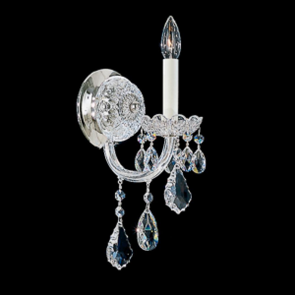 Olde World 1 Light 110V Wall Sconce in Silver with Clear Crystals From Swarovski®
