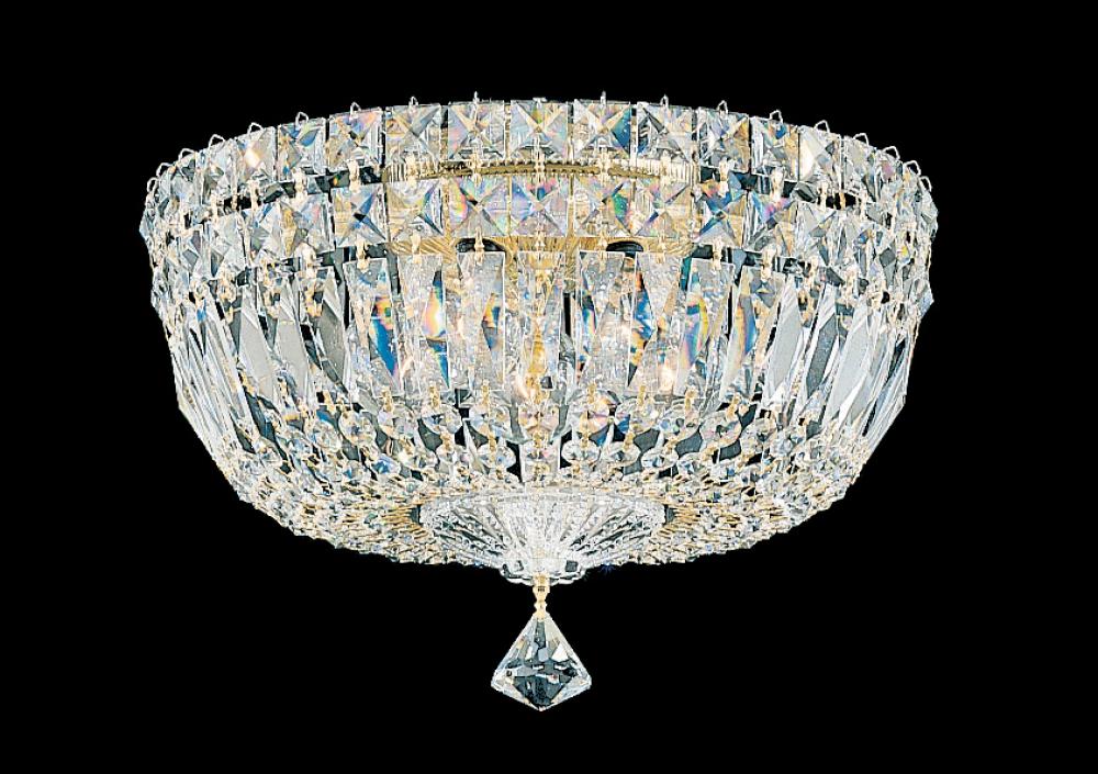 Petit Crystal Deluxe 5 Light 120V Flush Mount in Polished Silver with Clear Radiance Crystal