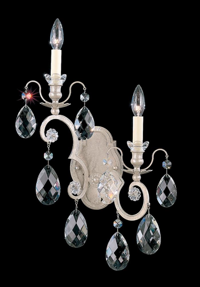 Renaissance 2 Light 120V Left Wall Sconce in French Gold with Clear Heritage Handcut Crystal