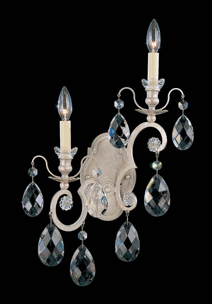 Renaissance 2 Light 120V Wall Sconce in Black with Crystals from Swarovski®