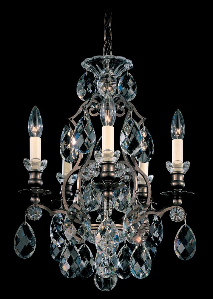 Renaissance 5 Light 120V Chandelier in French Gold with Clear Heritage Handcut Crystal