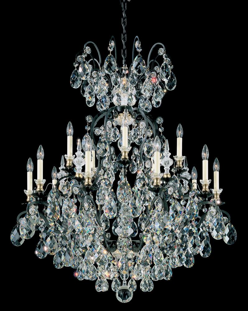 Renaissance 16 Light 120V Chandelier in Black with Crystals from Swarovski®