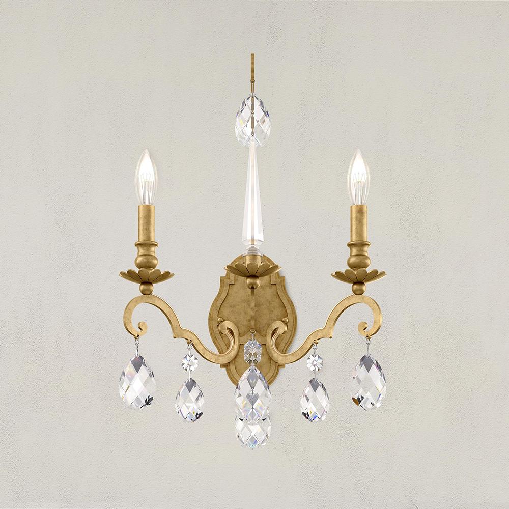 Renaissance Nouveau 2 Light 120V Wall Sconce in Heirloom Bronze with Clear Heritage Handcut Crystal