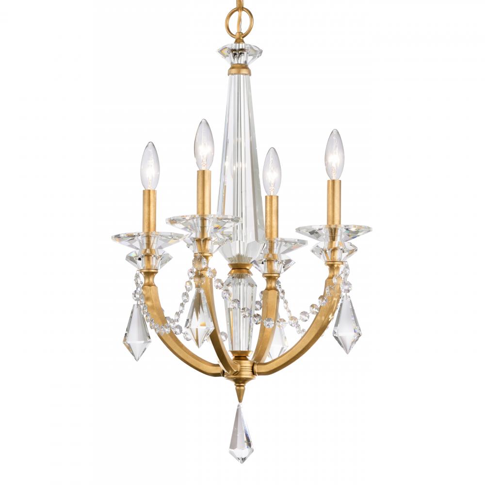 Verona 4 Light 120V Chandelier in Heirloom Bronze with Clear Radiance Crystal
