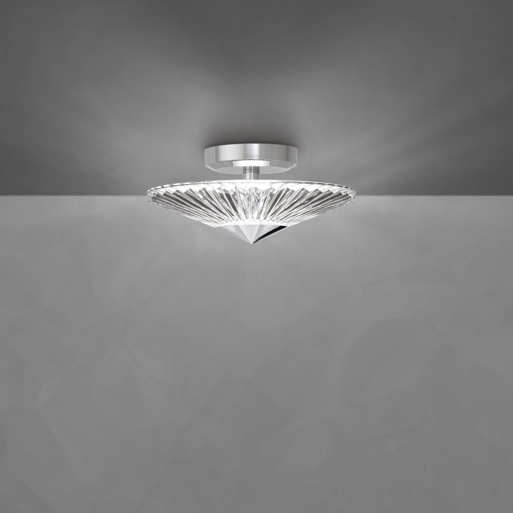 Origami 12in LED 3000K/3500K/4000K 120V-277V Semi-Flush Mount in Aged Brass